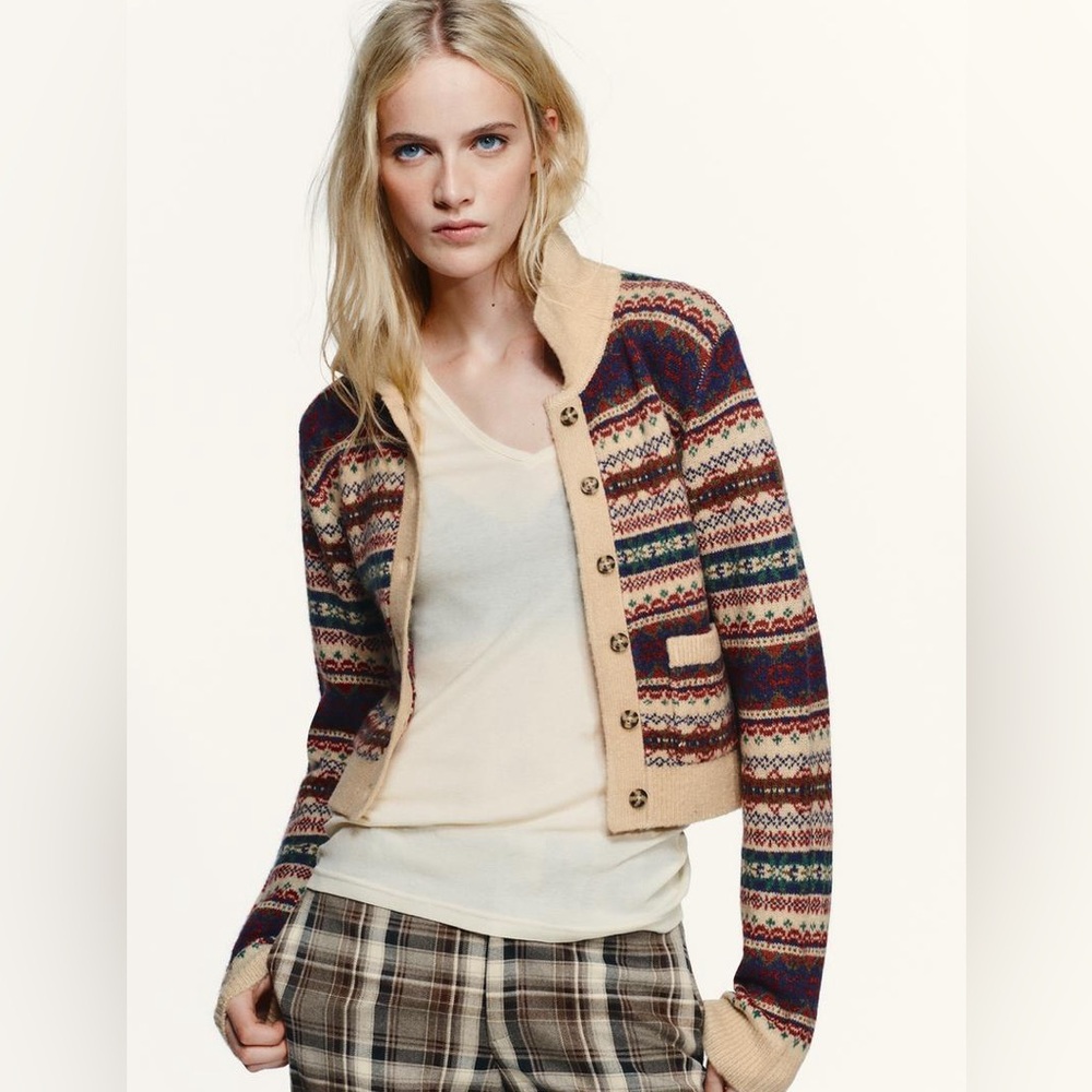 Zara Jacquard knit cardigan